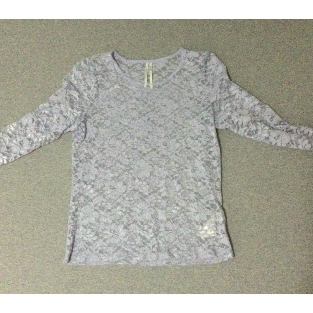 Anthropologie Women Lace Floral See Through Top Sz M